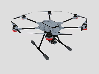Professional Hexacopter Drone With Six Rotors Camera And Landing Gear 3d model