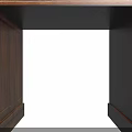 Dark Brown Wooden Office Desk With Classic Design And Solid Wood Cabinets