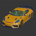 Yellow Sports Car Featuring Rear Spoiler Sporty Shiny Exterior And Reflective Surface