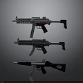 Three Modern Tactical Assault Rifles With Different Designs Barrels And Grips