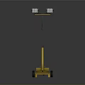Yellow Mobile Work Light With Double Adjustable Heads And Wheel Stand