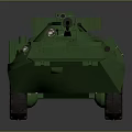 Green Military Armored Vehicle With Multiple Wheels And Top Mounted Weapon