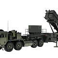 MIM104 THAAD Missile System Patriot Missile System X-band Radar Subgrade End Interception Radar Vehicle Missile Vehicle US Army Equipment Weapon 3d model