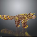 3D Fantasy Creature Model with Spiked Back and Red Yellow Scales Design