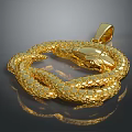 Elegant Golden Snake Shaped Pendant Fashion Accessory With Intricate Design