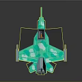 Modern Green Passenger Aircraft Model With Sleek Wings And Detailed Cockpit Design