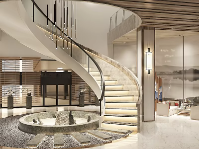 New Chinese Style Staircase Revolving Staircase 3d model New Chinese Style Staircase Revolving Staircase 3d model