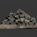 Natural Wood and Stone Pieces Stacked With Rustic Texture and Decorative Pile