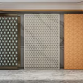 Decorative Partition Screens With Geometric Patterns And Perforated Designs For Interior Decoration 3d model
