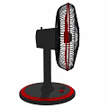 Black And Red Air Cooler Fan With Stand Design Grid Blades And Control Base