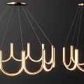 Stylish Modern Chandeliers With Curved Metal Frame And Illuminated Design