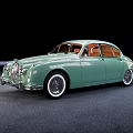 Vintage Green Classic Car Featuring Sleek Body Design And Chrome Accents