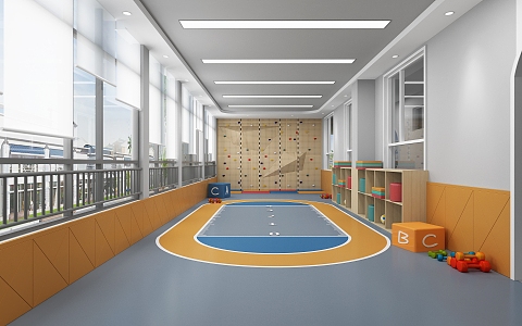 Modern kindergarten physical classroom 3d model