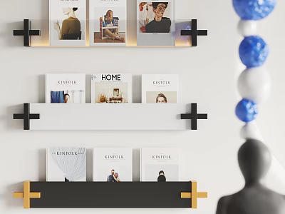 Modern Bookshelf Design With Books Photo Frames And Decorative Accents 3d model