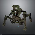 Sci Fi Mechanical Spider Character With Military Design Multi Legged Structure And Weapon 3d model