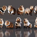 Adorable Reptiles Wearing Different Outfits Posing Together in Studio