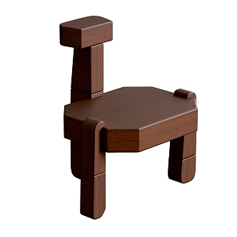 Middle Style Single Chair Leisure Chair 3d model