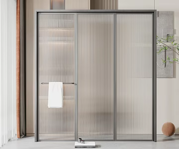 Modern sliding door bathroom Changhong glass single door 3d model
