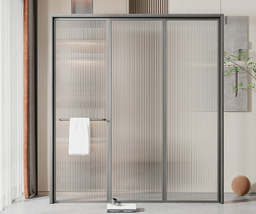 Modern sliding door bathroom Changhong glass single door 3d model