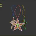Colorful Star Shaped Clothing Pendants With Cords In Red Green Blue Yellow For Fashion
