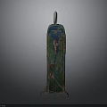 Vintage Blue Green Gas Pump With Rustic Weathered Surface And Metal Stand