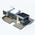 Modern Detached House With Glass Windows Wooden Accents And Sleek Exterior Design
