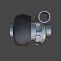 Industrial Metal Turbocharger 3D Model With Exhaust Inlet And Mounting Base