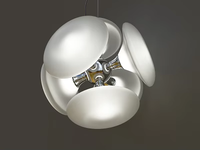 Modern Pendant Light With White Frosted Glass Hemispherical Shades And Minimalist Design 3d model