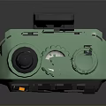 Portable Green Walkie Talkie With Antenna Display Screen And Keypad