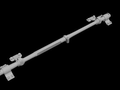 Heavy Duty Metal Rod with Mounting Brackets and Industrial Design Features 3d model