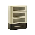 Modern Chest of Drawers with Glass Panel Storage Drawers and Light Dark Color Design