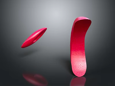 Red Orthopedic Medical Support Devices Featuring Curved Arched Structures For Ergonomic Use 3d model