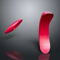 Red Orthopedic Medical Support Devices Featuring Curved Arched Structures For Ergonomic Use 3d model
