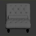 Elegant Gray Leather Chaise Lounge With Tufted Buttons And Curved Design
