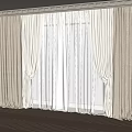 Cream Linen Curtains With Sheer Panels And Draped Design For Elegant Living Room Window