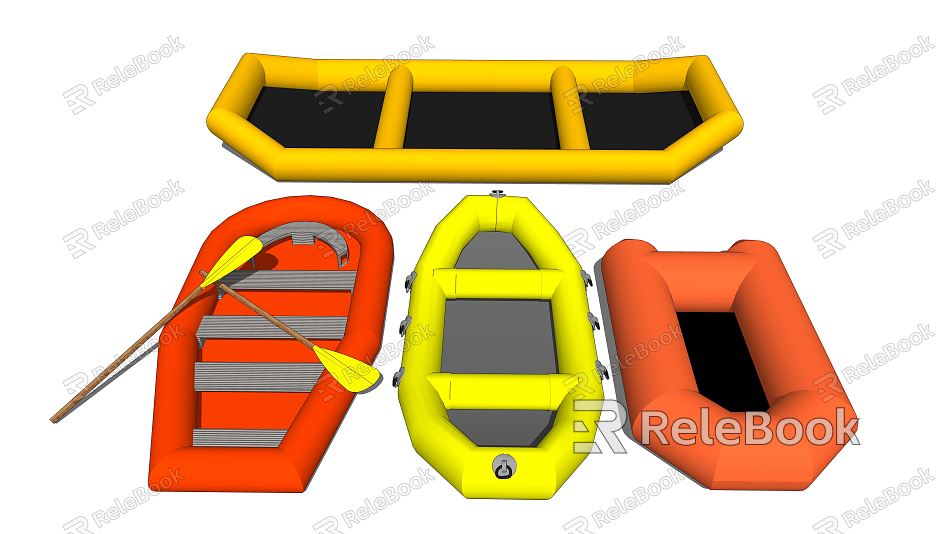 Modern rubber dinghy inflatable boat model