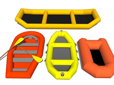 Modern rubber dinghy inflatable boat model