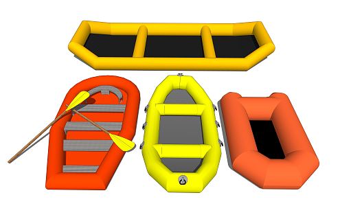 Modern rubber dinghy inflatable boat 3d model