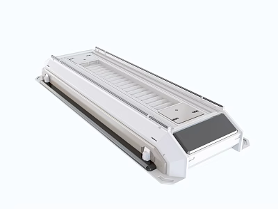 Durable White Long Industrial Equipment With Sliding Rail And Ventilation Grille 3d model