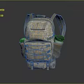 Multi functional Khaki Backpack With Multiple Pockets Side Water Bottle Holders And Durable Straps 3d model