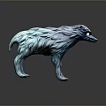 Blue Wolf Like Sculpture With Textured Surface And Glossy Finish On Black Background