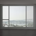 Bright Modern Interior With Vertical Slat Partition And Wooden Frame Design