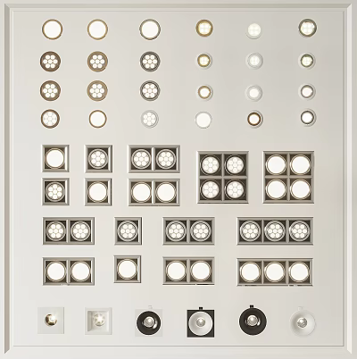 Modern Design Downlights And Spotlights With Various Styles For Home Interior Lighting 3d model