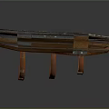 Rusted Metal Pipe Assembly With Brown Leather Straps And Rivets