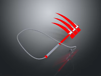 Modern Artistic Chandelier With Red Claw Shaped Structure And Gray Cable Accents Design 3d model