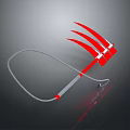 Modern Artistic Chandelier With Red Claw Shaped Structure And Gray Cable Accents Design