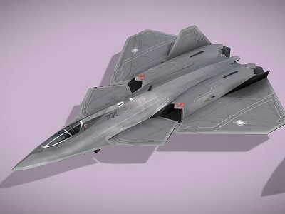 Gray Stealth Fighter Jet With Modern Sleek Design And Triangular Wings 3d model