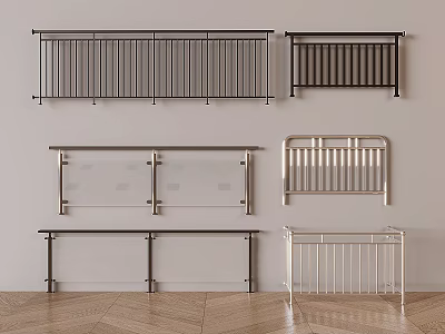 Variety Of Stylish Railings For Home Decoration 3d model