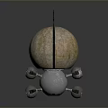 Futuristic Game Movie Character with Silver Mechanical Body Blue Glowing Parts and Shell Structure