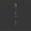 Detailed Warship Model With Gray Hull And Deck Structures On Dark Background